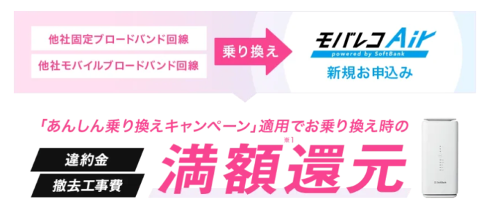 他社の違約金を還元