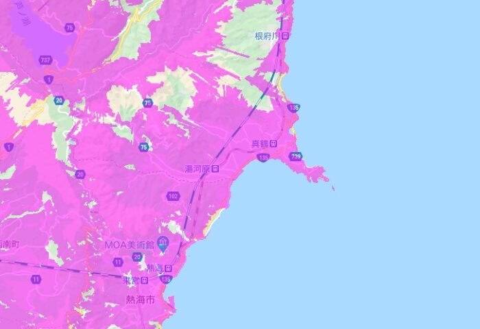 静岡の一部地域でエリア外