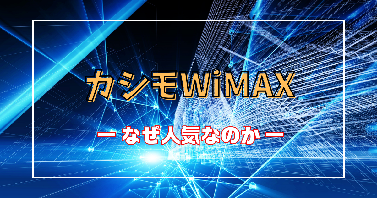 カシモWiMAXはなぜ人気なのか