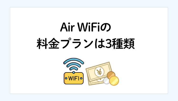 Air WiFiの料金プランは3種類