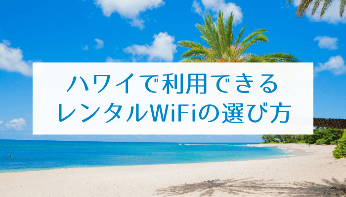 ハワイで利用できるレンタルWiFiの選び方