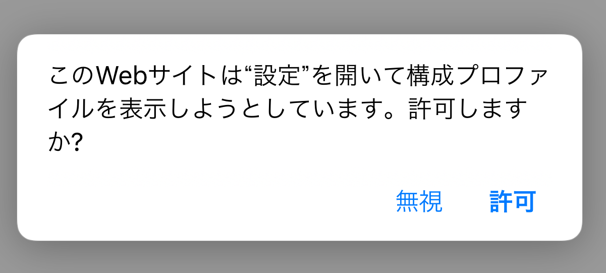 プロファイルの表示を「許可」